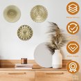 thumbnail image 4 of EUWBSSR 3Pcs Metal Plate Wall Decor Gold Disc Wall Art Modern Style Abstract Wall Decorations Gold Wall Art Hanging Sculptures for Living Room Bedroom, 4 of 10