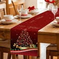 thumbnail image 6 of Red Christmas Tree Table Runner 120 Inches, Xmas Bows Pine Branches Lamps New Year Bed Runner Dresser Scarves Tabletop for Indoor Outdoor Parties/Ceremony/Banquet, 13"x 120", 6 of 8