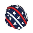 thumbnail image 2 of Kdxio Patriotic Star Print Shower Cap for Women,Elastic and Reusable,Double Waterproof Layers Bathing Hat, 2 of 9