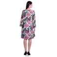 thumbnail image 4 of Moomaya Designer Printed Short Flared Dress Full Sleeve Velvet Tunic Dresses For Women, 4 of 6