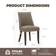 thumbnail image 3 of Upholstered Dining Chair Wood Mid Century Side Chair for Kitchen Desk, Dining Room and Restaurant, Set of 2, Brown, 3 of 10