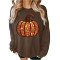 thumbnail image 3 of JingHai Women's Cute Halloween Sweatshirts Sequin Spooky Ghost Pumpkin Graphic Oversized Pullover Crewneck Long Sleeve Sweater Tops Red M, 3 of 6