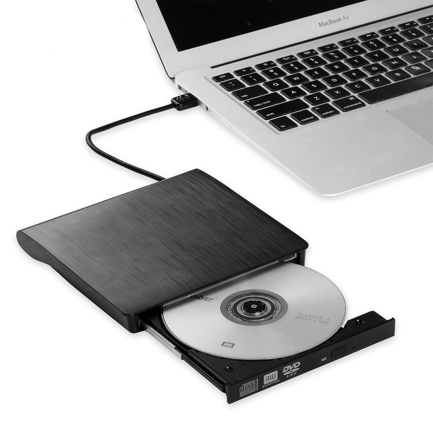 Dell, USB Slim DVD +/- RW Drive DW316, Plug and Play Optical Drive