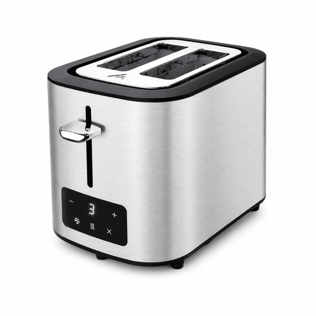 Tostadora Digital Zenith de 2 Rebanadas con Pantalla LED y 7 Niveles de Dorado, Acero Inoxidable - 77505