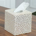 thumbnail image 1 of CAROOTU Tissue Box Holder Case Cover Square Carved Pattern Decoration for Home Office Hotel, 1 of 5