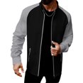 thumbnail image 2 of Dwelliawo Men's Lightweight Athletic Jacket Stand Collar Full Zip Color Block Sweatshirt Quick Dry Stretch Knit With Secure Side Pockets For Hiking Travel Office Casual Black M, 2 of 6