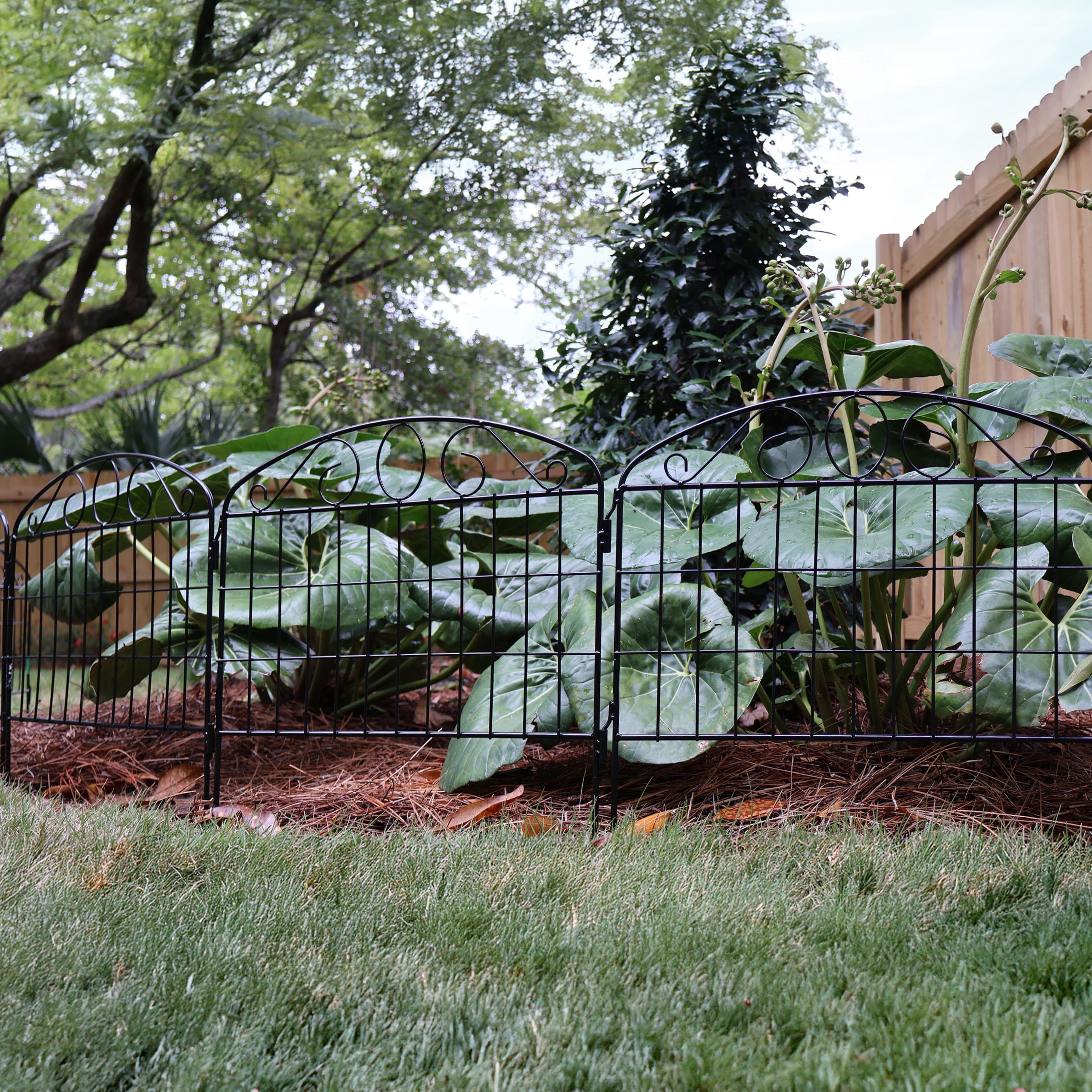 Expert Gardener 19in H x 18in W Black Steel Garden Border with Oval