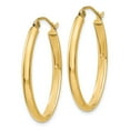 thumbnail image 2 of 14K Yellow Gold Earring Hoop Women'S 14 mm 3 3Mm Oval Earrings, 2 of 4