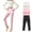 Pink+White+Black, variant on Miqool 3 Pack Girls Leggings with Pockets Kids Dance Running Yoga Athletic Leggings High Waist Tights Pants for School Wearing, Size 3-10Y