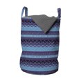 thumbnail image 1 of Aztec Laundry Bag, Composition of Zigzags Diamond Shapes and Stripes, Hamper Basket with Handles Drawstring Closure for Laundromats, 13" x 19", Sky Blue Quartz, by Ambesonne, 1 of 4