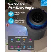 COWAY Air Purifier for Bedroom Home up to 810 ft², HEPA Filter for Smoke, Allergies, Pet Dander, Odor, AQI Monitor, Auto Mode, Timer, Filter Indicator, Night Light, Airmega 100 Black
