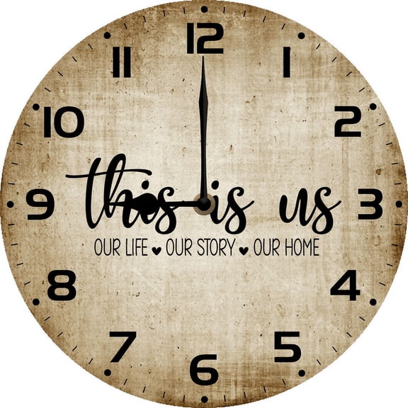 Eveokoki Wooden Rustic Farmhouse Family Round Wall Clock Silent Non Ticking 10 Inch,Battery Operated Vintage Shabby Chic Kitchen Clocks Wall Decorative for Living Room Bedroom Office