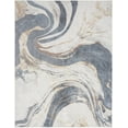 thumbnail image 2 of Nourison Astra Machine Washable 6'7" x 9' Ivory Blue Modern Indoor Rug, 2 of 10