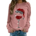 thumbnail image 1 of Kcodviy Chandail en Molleton pour Femmes Joyeux Décontracté Chaud Hauts Femmes Imprimé de Noël Col Rond Chemise Colorée Ajustée chandail Hauts Adaptés Chandails en Molleton Athlétiques pour Femmes Manches Longues Chemises d'Entraînement Blouse Ample, 1 of 4