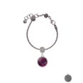 thumbnail image 2 of Delight Jewelry Silvertone Round - Imitation Cat's Eye - Purple - Lord Guide Me Charm Bead, 2 of 4