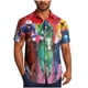 thumbnail image 2 of Blusa y camisa de manga corta con cuello vuelto para hombre, blusa informal de moda con cuello vuelto, blusa estampada de manga corta con botones, blusa de poliéster para hombre, 2 of 6