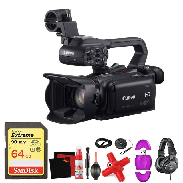 Canon XA20 Professional HD Camcorder -Mega Accessory Bundle - with Memory Card Canon 8453B002-61
