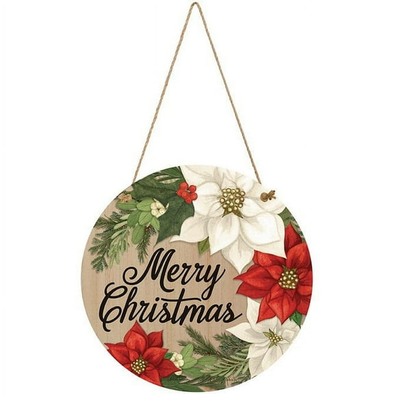 Door Hanger-Poinsettia Holidays (17" x 14")