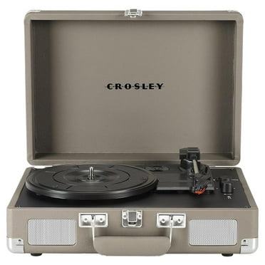 CR8005F-TE Cruiser Plus Vintage 3-Speed Bluetooth in/Out Suitcase Vinyl Record Player Turntable, Taupe