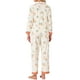 thumbnail image 3 of Conjunto de pijama de maternidad para mujeres, algodón, floral, leopardo, de manga larga, pantalones con cintura elástica, ropa de descanso para la lactancia, 2XL, amarillo, 3 of 6