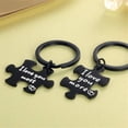 thumbnail image 4 of Black Couples Keyring, i Love You More and I Love You Most Keychain Set, His and Hers Puzzle Matching Key Chain Y1137, 4 of 5