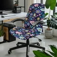 thumbnail image 2 of Xoenoiee Abstract Boho Flowers Print Office Chair Covers, Stretch Computer Boss Chair Cover with Button High Back Chair Slipcover Anti-Dust Rotating Chair Cover for Home Office, Large, 2 of 6