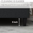 thumbnail image 4 of Queen Size Upholstered Platform Bed with Headboard, Linen Fabric Deluxe Wingback Headboard, Wooden Bed Frame/Mattress Foundation with Slats Support, No Box Spring Needed, Dark Gray, 4 of 9