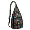 thumbnail image 1 of Cyberpunk Gamer Sling Backpack - Retro Console Design with Colorful Graffiti Pattern, Anti-Theft Shoulder Pack for Travel & School, 1 of 4
