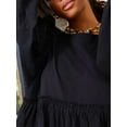 thumbnail image 4 of Franhais Women's Summer Shorts Rompers Solid Color Long Sleeve Boat Neck Loose Playsuit for Beach, 4 of 5