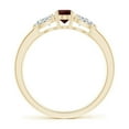 thumbnail image 2 of ANGARA Natural Oval Garnet Three Stone Ring with Pear Diamonds in 14K Yellow Gold (6x4mm Garnet) | January Birthstone, Anniversary, Jewelry Gift for Women | Natural Garnet Ring (Ring Size - 6.5), 2 of 8