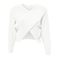 thumbnail image 4 of Sweaters For Women Autumn Winter Fasion Off The Shoulder Long Sleeve One Word Collar Knitted Solid Color Pullover Sweater 3Xl Womens Sweaters, 4 of 4