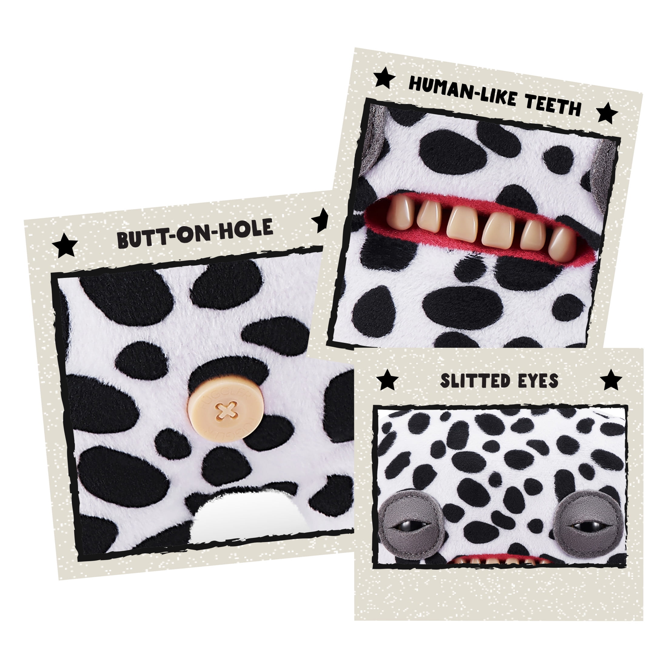 Fuggler Butt Ugly Pets 9 inch (Annoyed Alien - Dalmatian), Ugly Monster Stuffed Animal Toy by ZURU