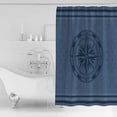 thumbnail image 3 of Hokiten Shower Curtain, Nautical Compass Fabric Shower Curtains for Bathroom, Navy Blue Striped Coastal Compass Bath Curtain Waterproof Bathtub Curtains with 12 Hooks, Small 36" x 72", 3 of 7