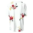 thumbnail image 4 of Summer Tshirts for Women Half Sleeve Floral Graphic Printed Tunic Tops Loose Fit Crew Neck Pleated Base Casual Tees (M, White), 4 of 7