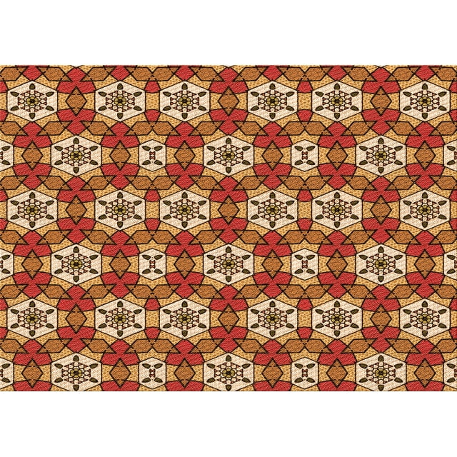 Ahgly Company Machine Washable Indoor Rectangle Transitional Yellow Orange Area Rugs, 5' x 7'