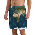 thumbnail image 2 of Logiee World Map Print Mens Swim Trunks Quick Dry Board Shorts,Breathable Hawaii Beach Shorts Swimwear Bathing Suits-Large, 2 of 6
