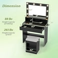 thumbnail image 3 of Gymax Vanity Desk Set w/ Mirror & Lights 31.5'' Small Makeup Table for Bedroom, 3 of 10
