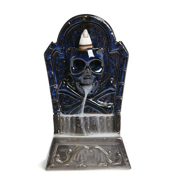 TopLLC Halloween Decorations ,Fall Decor, Creatives Halloween Skull Incense Burners Waterfalls Smoked Incense Holders Ceramic Censer Handicrafts Home Decor Ornaments Ceramic incense burner
