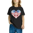 thumbnail image 4 of BRGZLK Boys Girls 4Th Of July T-Shirts Fashion Independence Day Heart Flag Graphic Shirt Casual Cozy Cotton Short Sleeve Tops Black 7-8 Years, 4 of 6