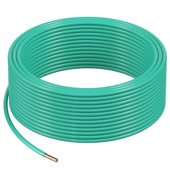 KFFKFF 10 AWG Solid THHN Wire, Pure Copper Electrical Building Wire with Durable Nylon Jacket and PVC Insulation, Rated for 600 Volts, Suitable for Residential, Industrial, and Commercial Use, Green