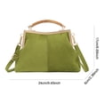 thumbnail image 2 of HUISZJ Faux Suede Crossbody Bag, Solid Color Handbag, Lightweight Fashion Shoulder Bag for Work Travel Outdoor (Green), 2 of 10