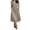 Khaki, variant on Women's Short Sleeve Button Side Midi Dress - Waist-Defining Solid Color A-Line Dress with Pockets for Office Work, Daily Wear, and Professional Settings