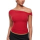 thumbnail image 1 of Blusa para Mujer INLYRIC Hombros Descubiertos Suave Roja Talla M, 1 of 6