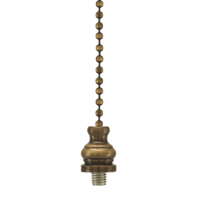 Finial Showcase FanDapter Antique Brass Ceiling Fan Pull