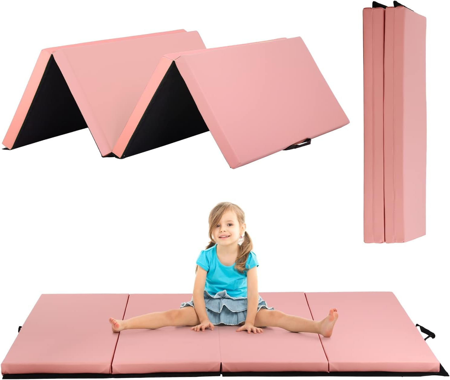 Dkelincs Gymnastics Exercise Mat Thick Tumbling Mats for Home, Yoga Mat Folding Exercise Pad