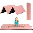thumbnail image 2 of Segawe Pink PU Leather Tri-Fold Gymnastics Mat – 6'x2'x2" For Fitness & Tumbling 2 of 5