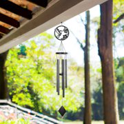 ICE ARMOR 38" Long Metal Black Hummingbird Silhouette Wind Chime Garden Patio Decoration
