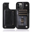 thumbnail image 1 of Funda De Cuero Con Soporte De Doble Botón Cartera Para iPhone 14 Pro Max 13 12 11 SE 2022 X XR XS Con Ranura Para Tarjeta, 1 of 4