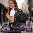 thumbnail image 2 of Yspwyqan Neon Retro Dinosaur 4Pcs Boys Backpack Set with Lunch Box Pencil Case Water Bottle Bag, 17 Inch Multi-Pocket Lightweight Kids Backpack for Elementary Middle School, 2 of 7