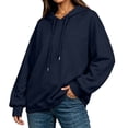 thumbnail image 3 of Jsaierl Womens Lightweight Hoodies Casual Solid Color Hooded Sweatshirt Oversized Sweater Workout Long Sleeve Tops Fall Clothes S-2XL, 3 of 6